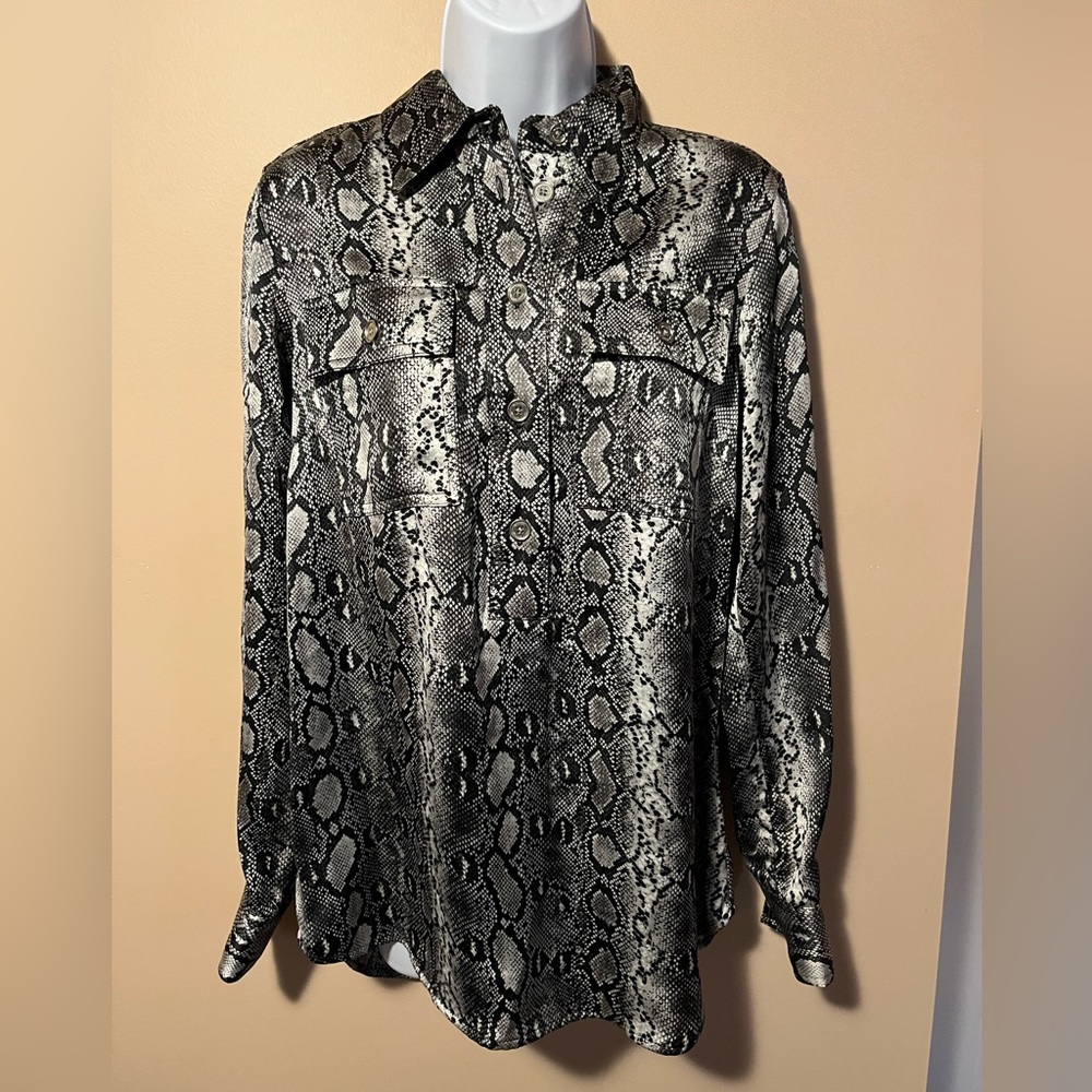 Brand New Michael Kors Snakeskin-Print Tunic Top